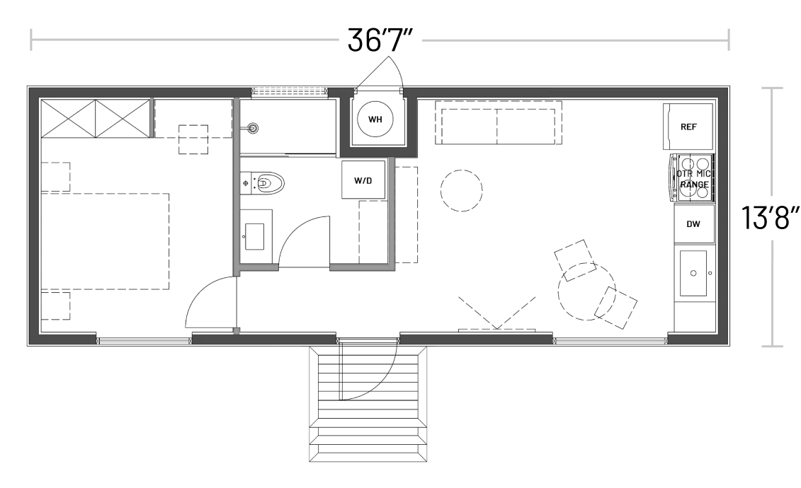 L-500 R one bedroom floor plan