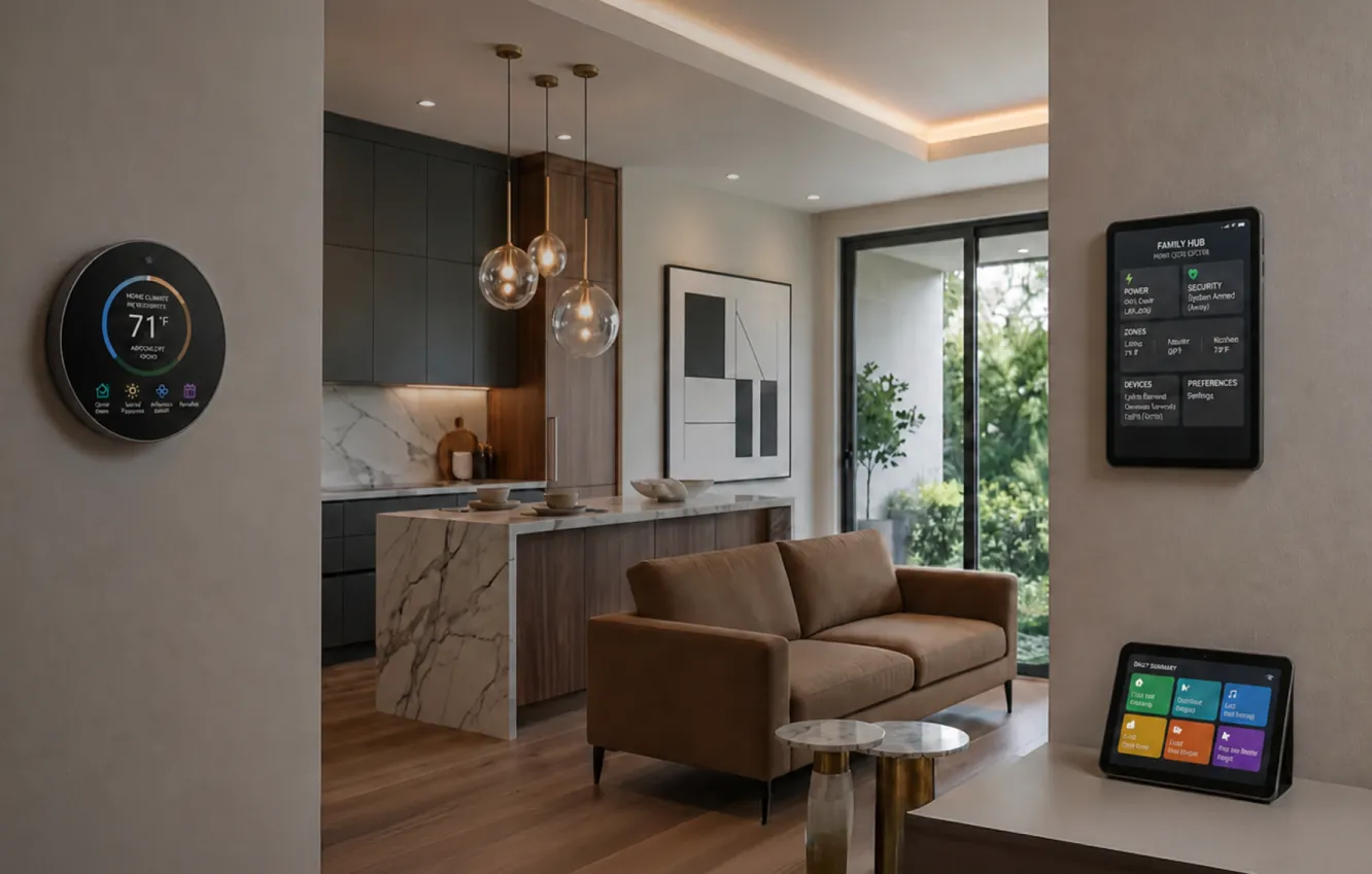 Smart home devices in a connected living room
